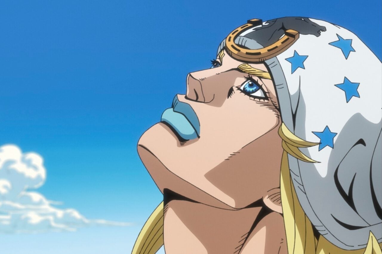 Steel Ball Run still of Johnny looking at the sky.
