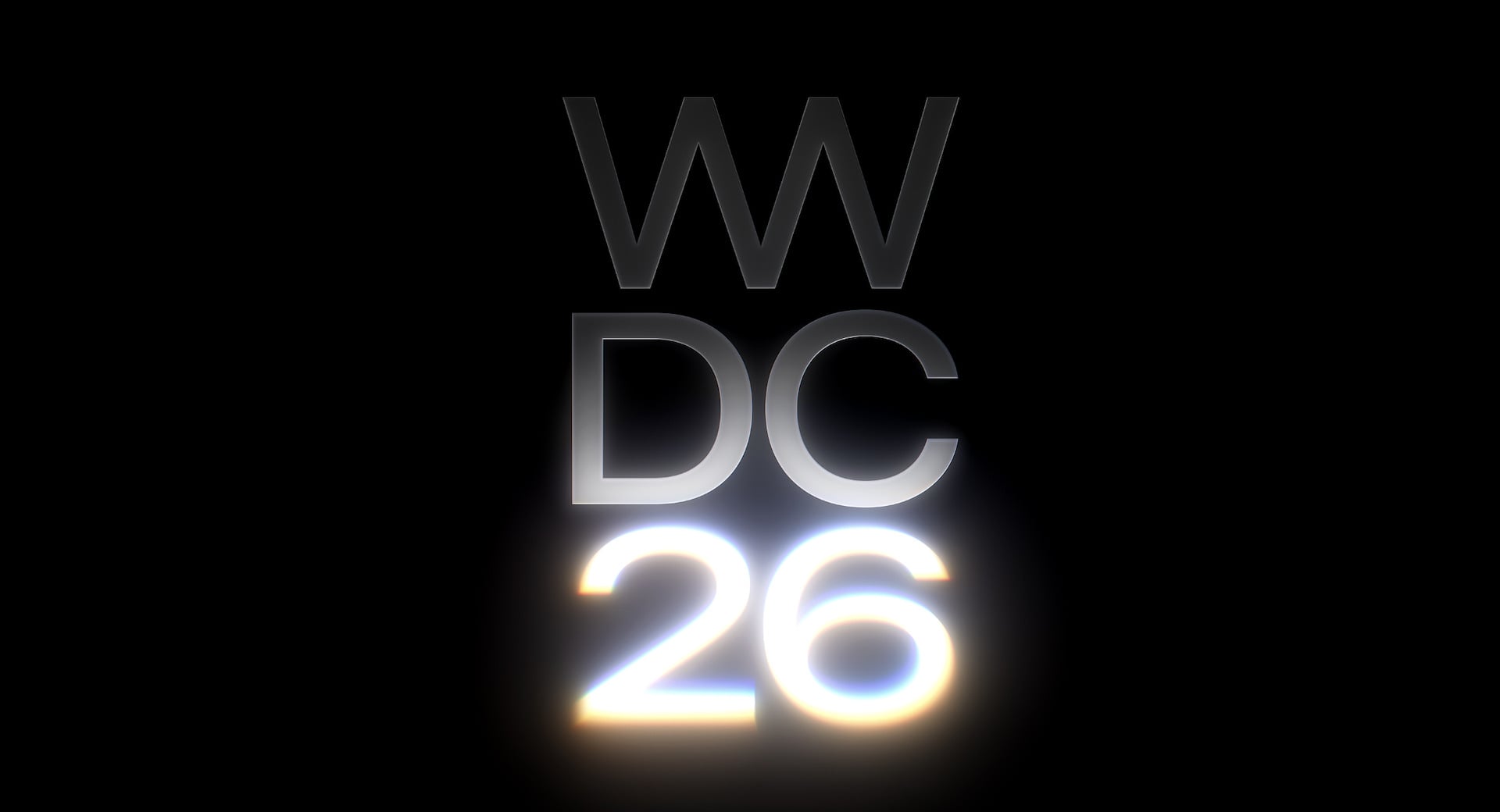 Apple's WWDC 2026 Logo, featuring a harsh-looking, intentionally overexposed style.
