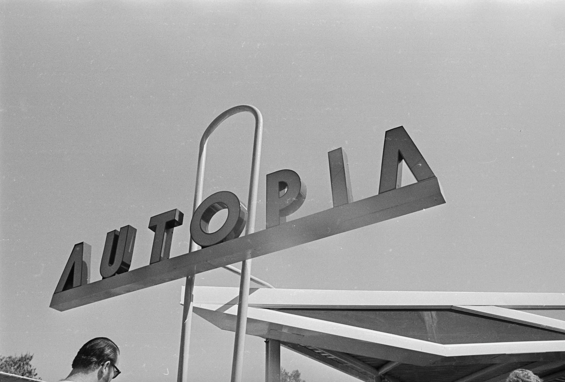 1978: A sign for the Autopia ride at Disneyland, California. (Photo by Mervyn Penrose Rands/Getty Images)