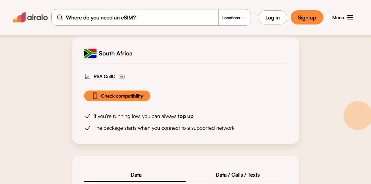Airalo Esim South Africa