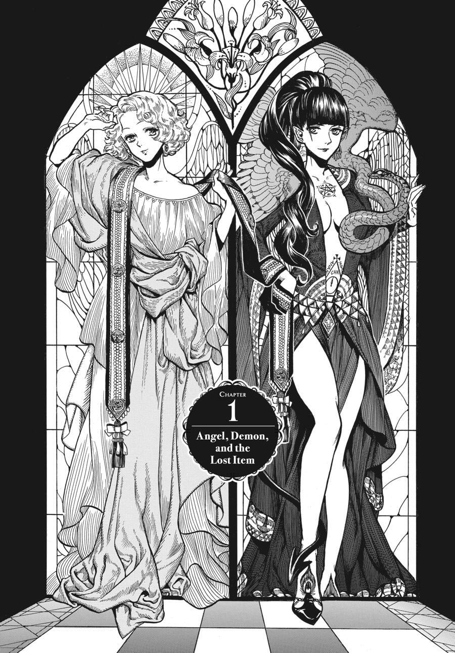 Eniale & Dewiela cover page of an angel and a demon lady.