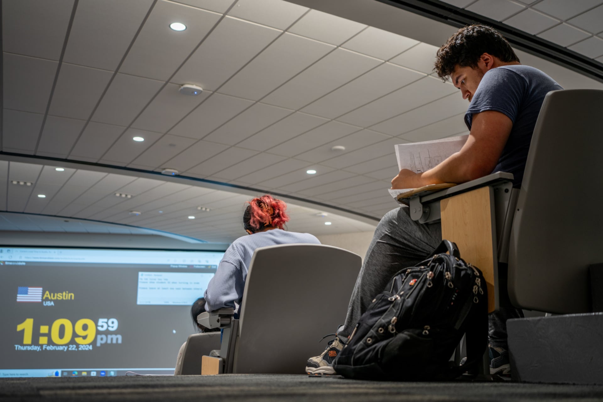 Students taking an exam