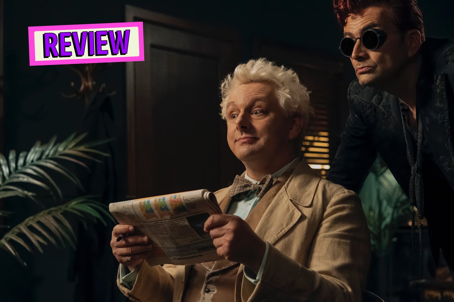 Aziraphale (Michael Sheen) and Crowley (David Tennant) in 'Good Omens 3.'