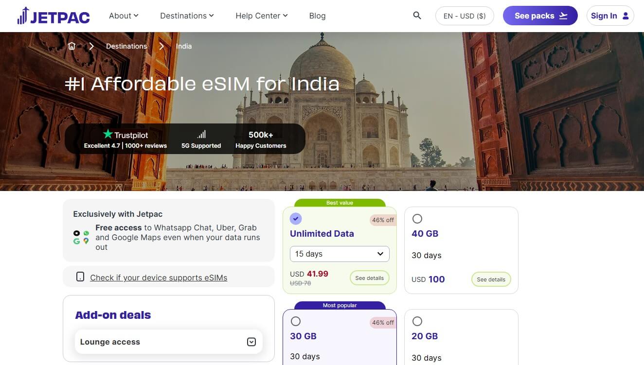 Jetpac India Esim