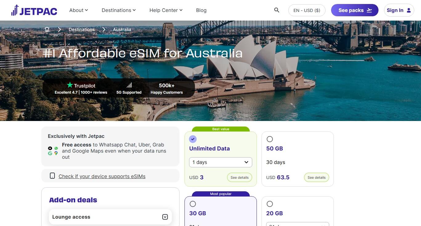 Jetpac Esim For Australia