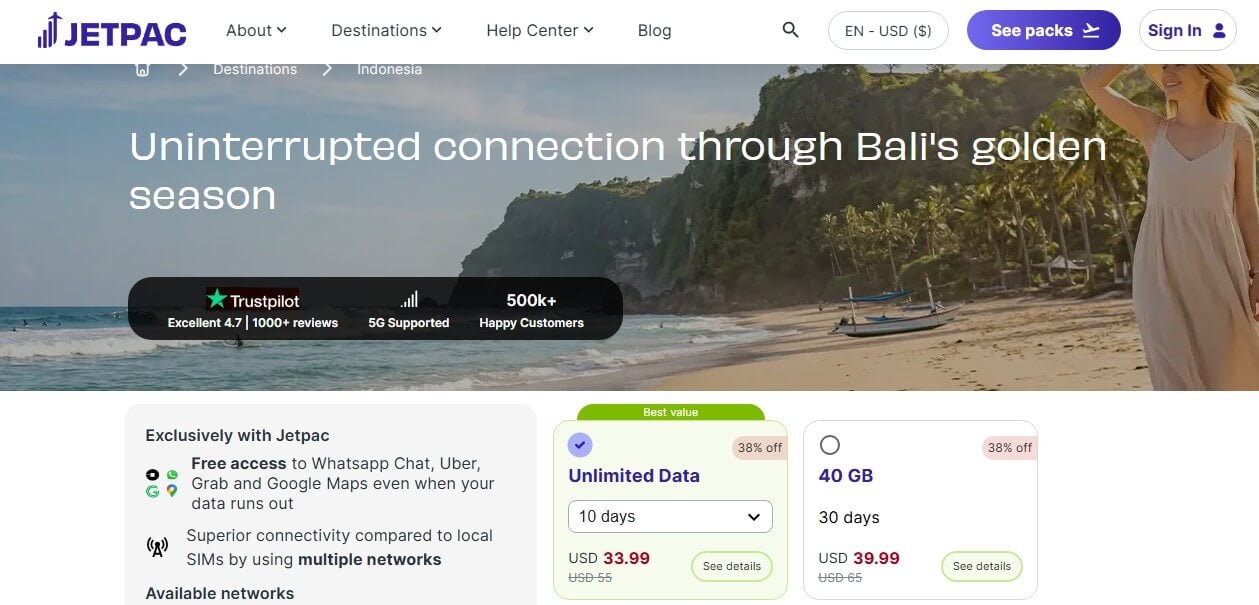 Jetpac Esim For Bali