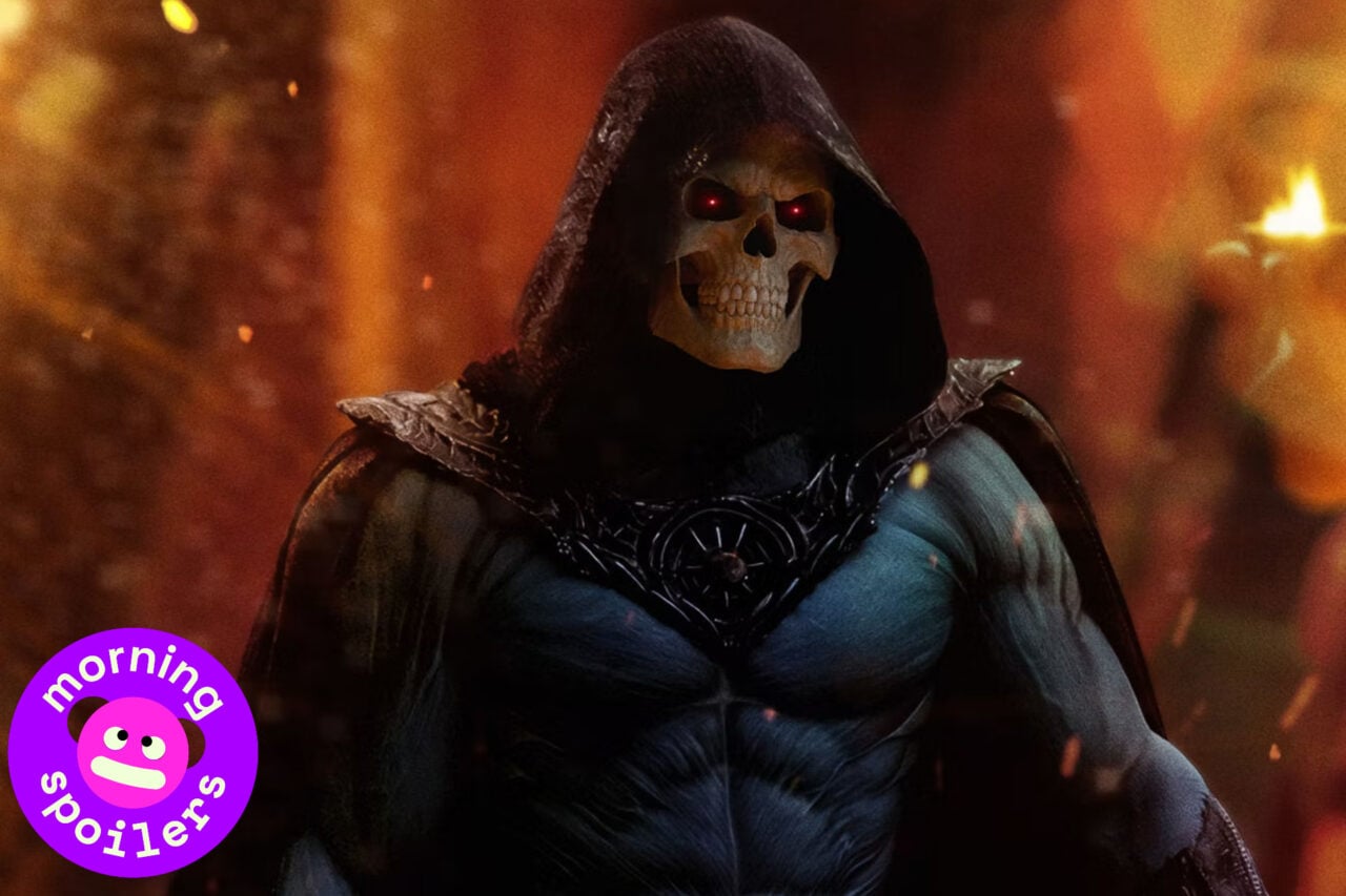 Masters Of The Universe Skeletor poster with Morning Spoilers badge