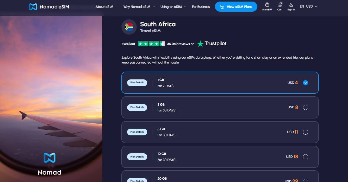 Nomad South Africa Esim