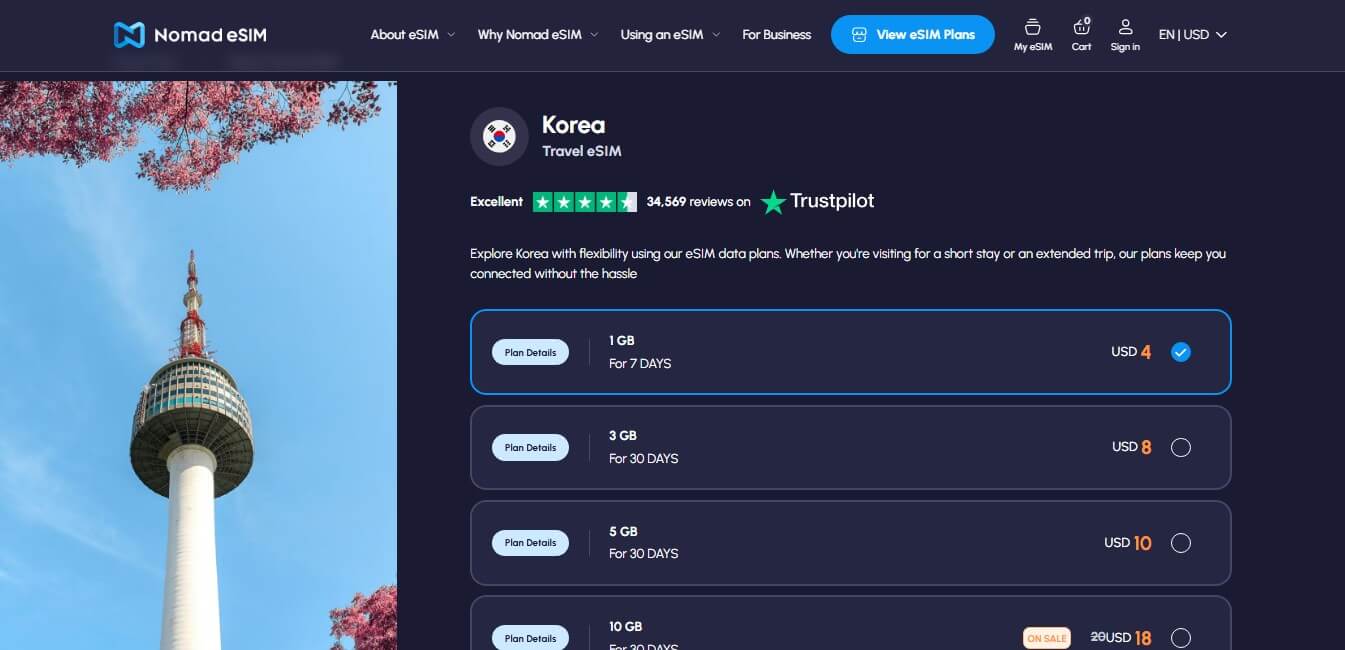 Nomad South Korea Esim
