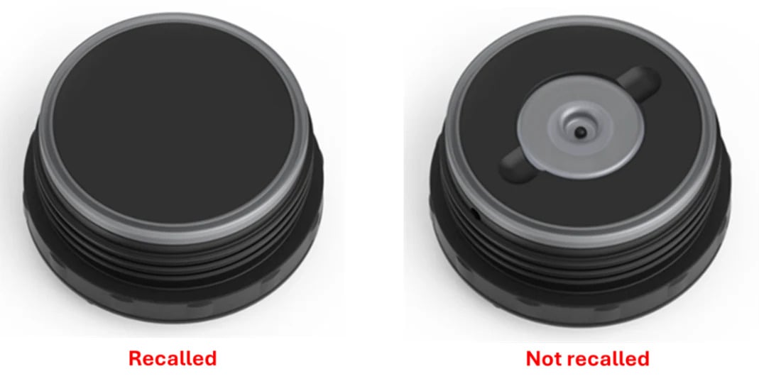 A picture of the defect in the recalled Thermos products