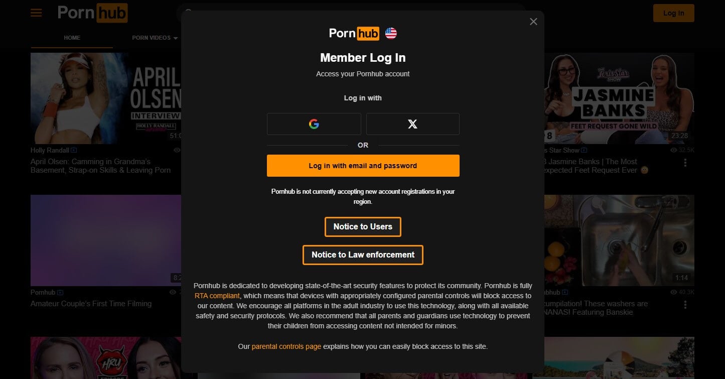 Pornhub Arkansas Block