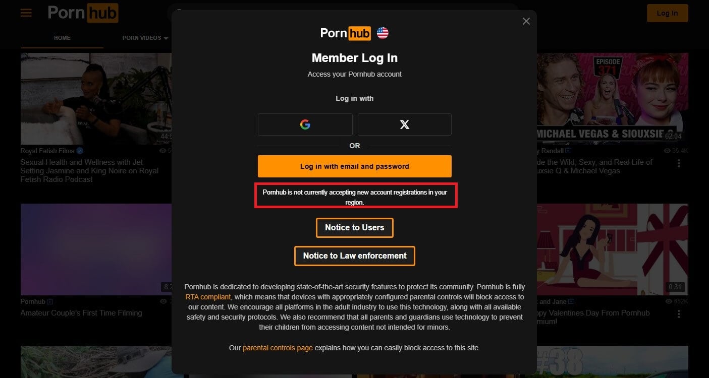 Pornhub Login Georgia Blocked