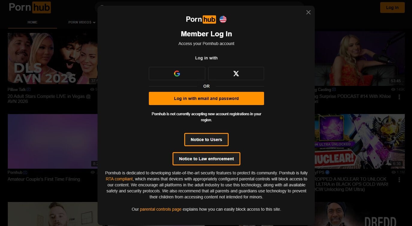 Pornhub Nebraska Block