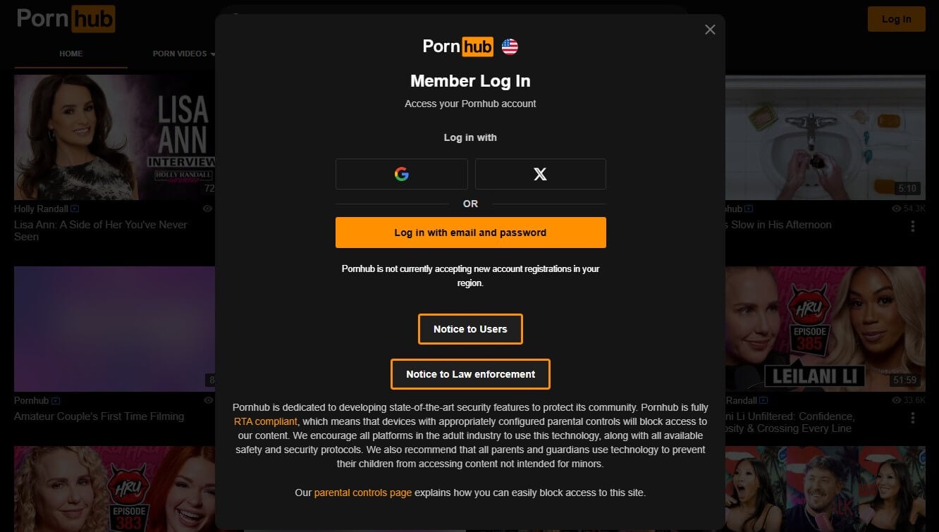 Pornhub South Dakota Block