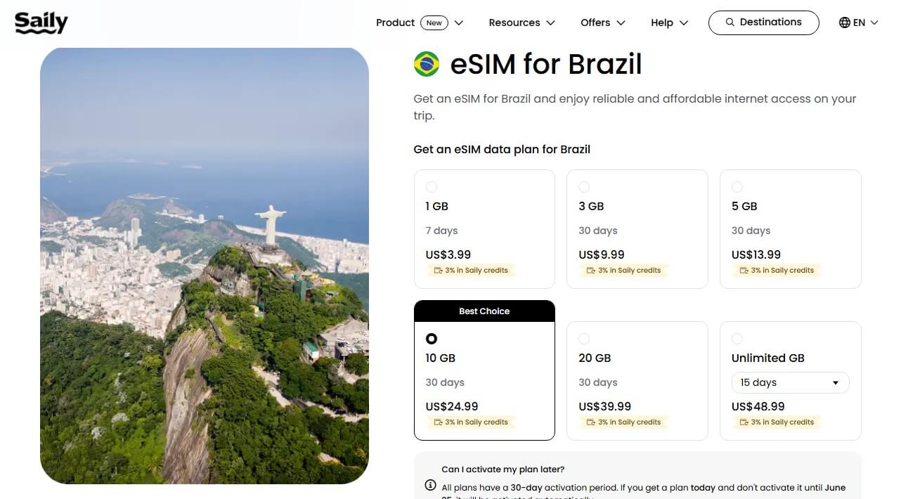 Saily Brazil Esim