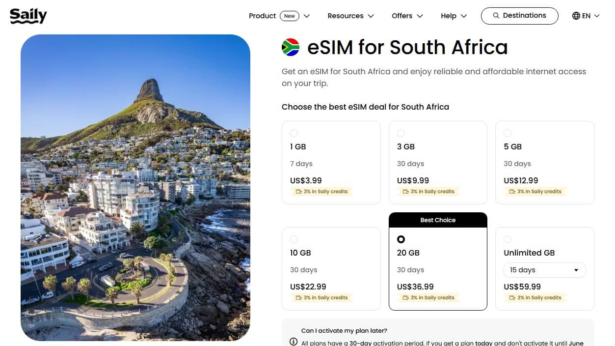 Saily Esim South Africa