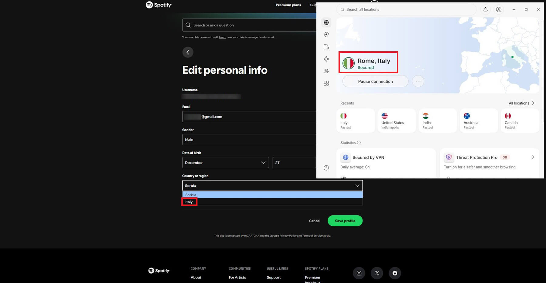 Spotify Change Country
