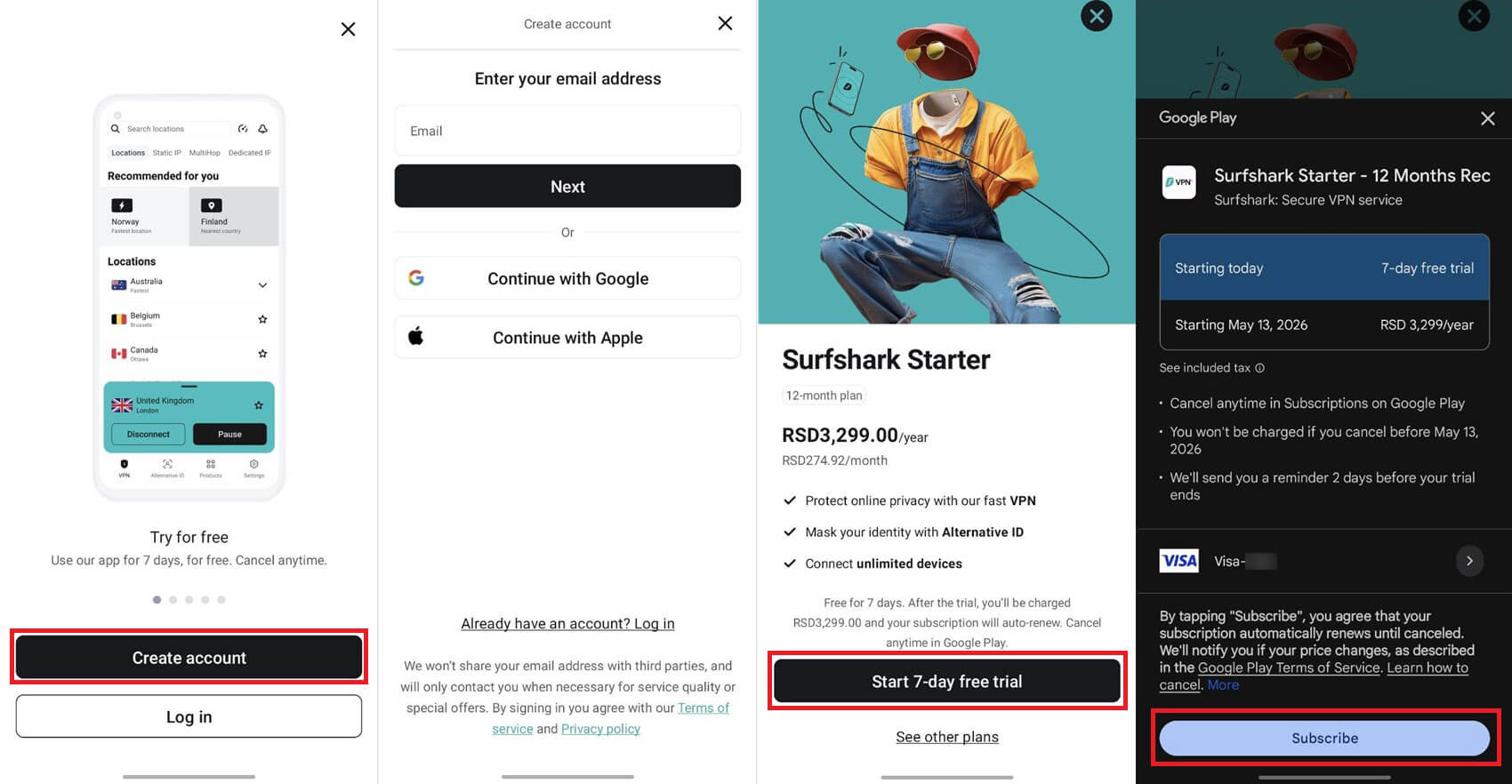 Surfshark Free Trial iOS Android