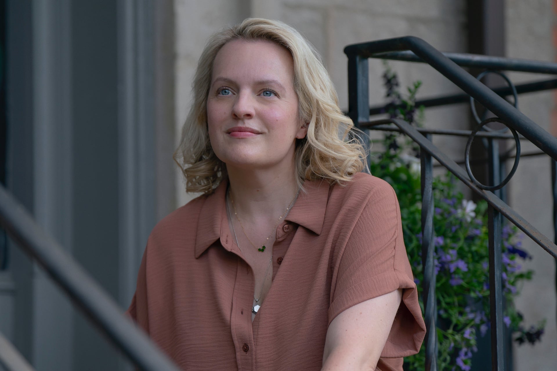 June (Elisabeth Moss) in 'The Testaments' finale.
