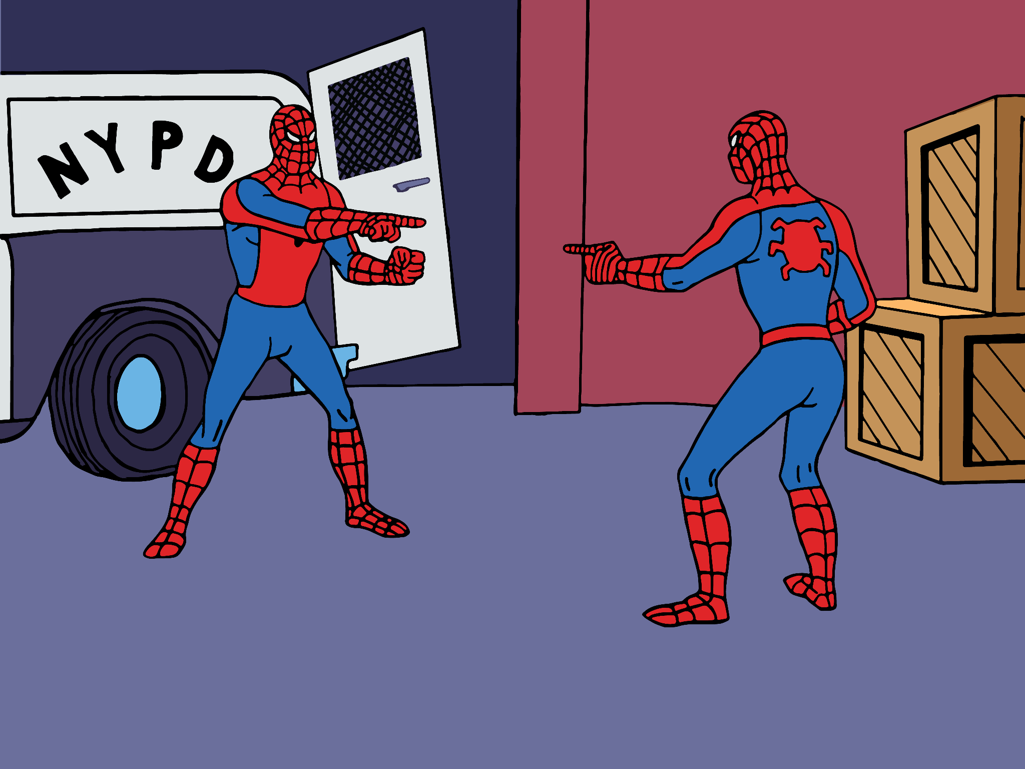 The famous Spider-Man pointing meme is used to illustrate the conflict between WLFI and Justin Sun.
