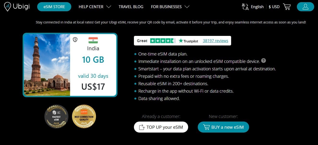 Ubigi Esim India