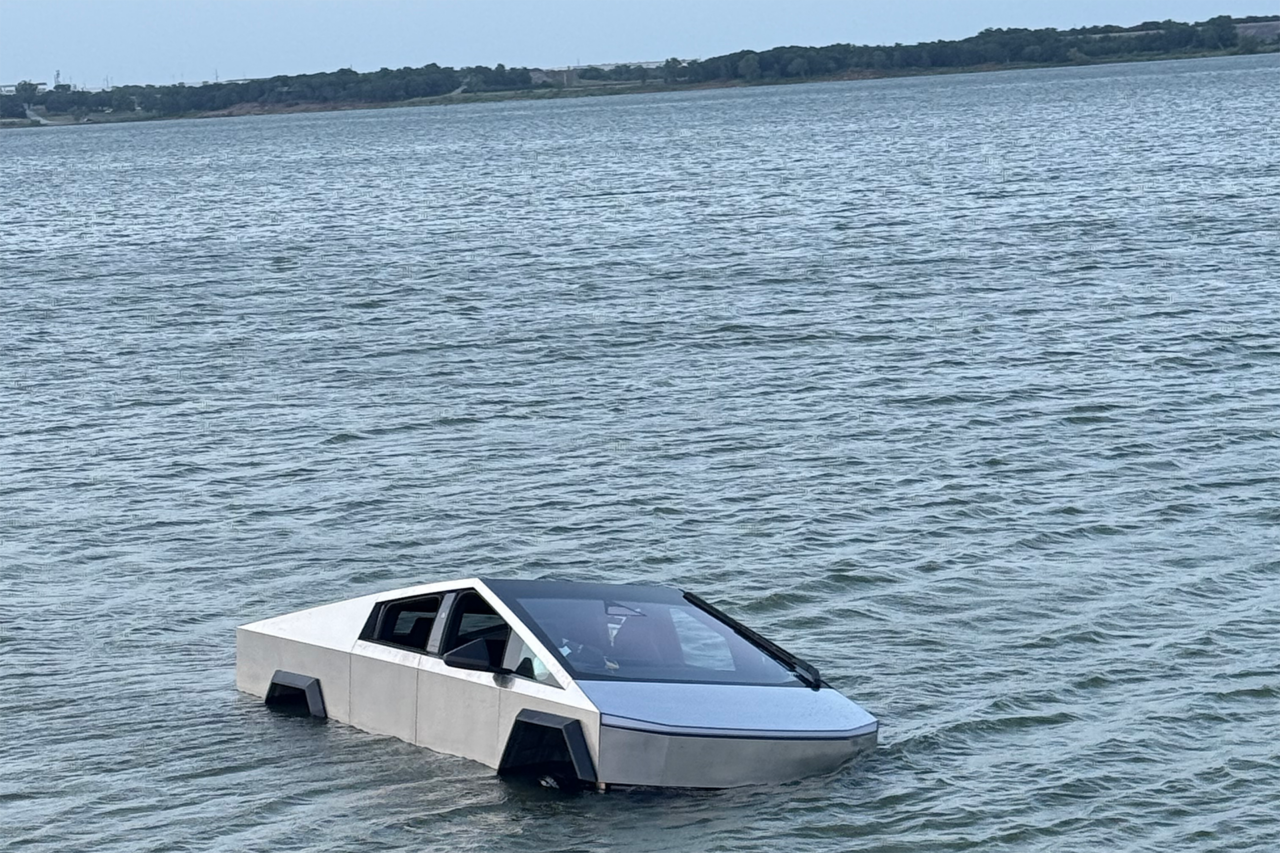 Cybertruck in lake