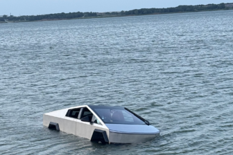 Cybertruck in lake