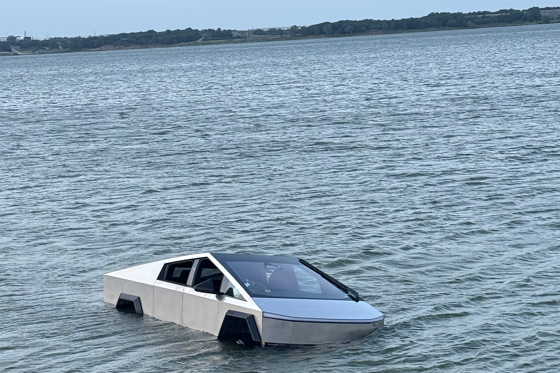 Cybertruck in lake