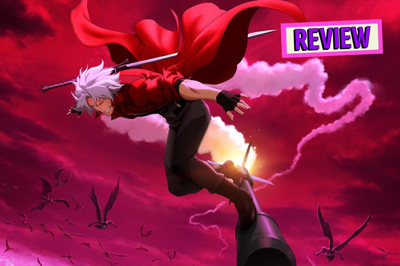 Devil May Cry season 2 key visual of Dante riding a rocket like a skateboard.