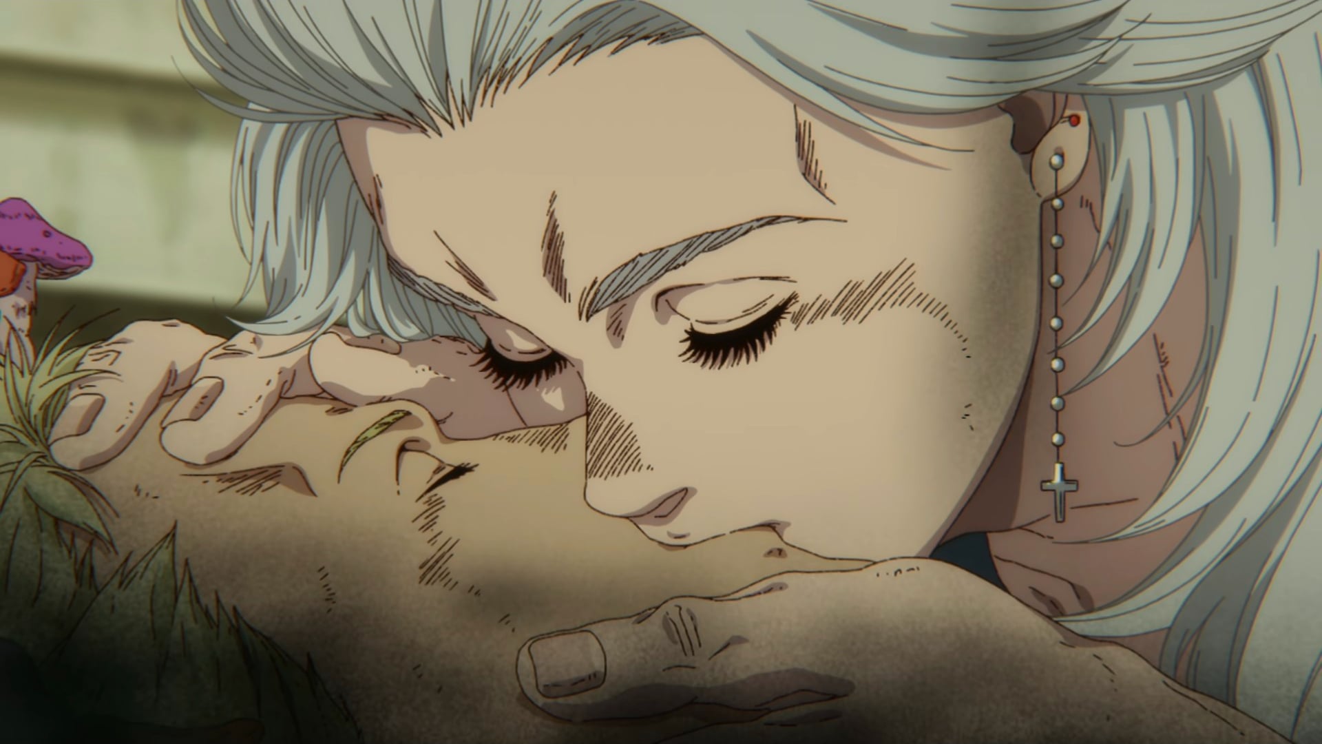 Dorohedoro still of Nikaido reviving Shin.
