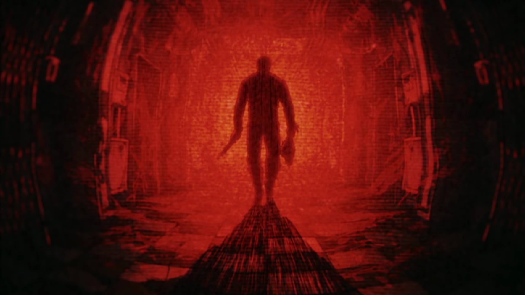 Dorohedoro still of a mysterious man carrying a decapitated head.