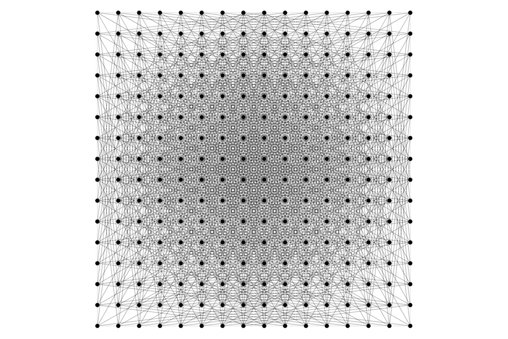 A visualization of a previously known construction of many unit distances from a rescaled square grid.