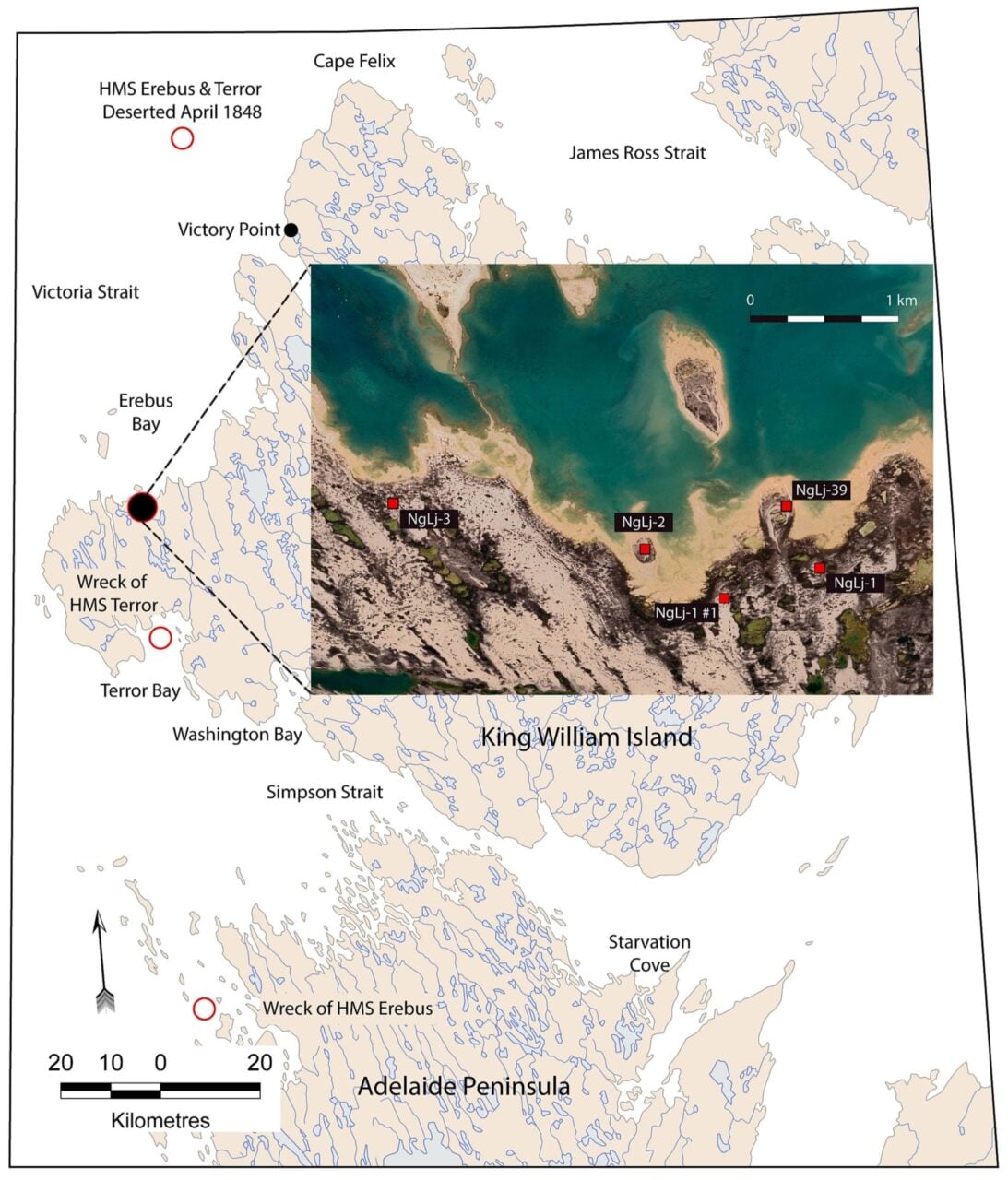 Franklin Expedition Site Map