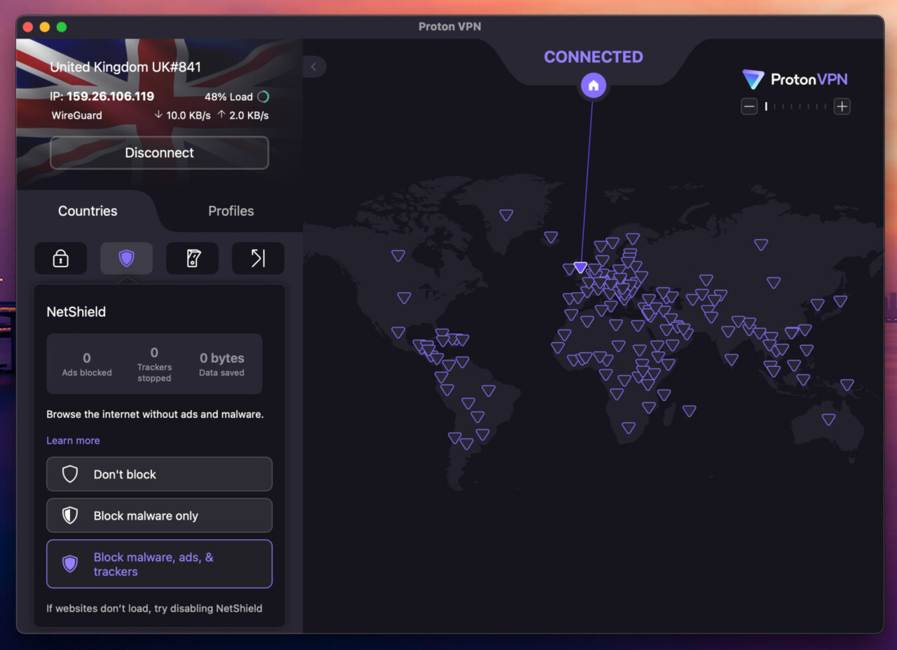 Best VPN For Gaming In 2026 No Lag And Strong Security Proton Vpn Netshield 1280x927 
