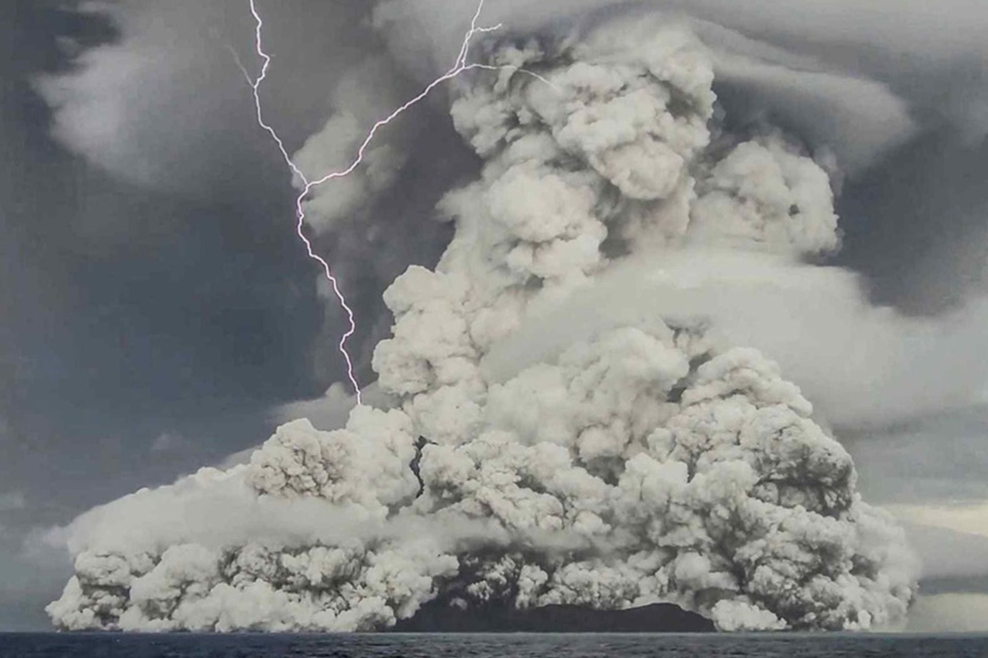 The Hunga Tonga–Hunga Ha'apai-volcanic eruption on January 15, 2022.