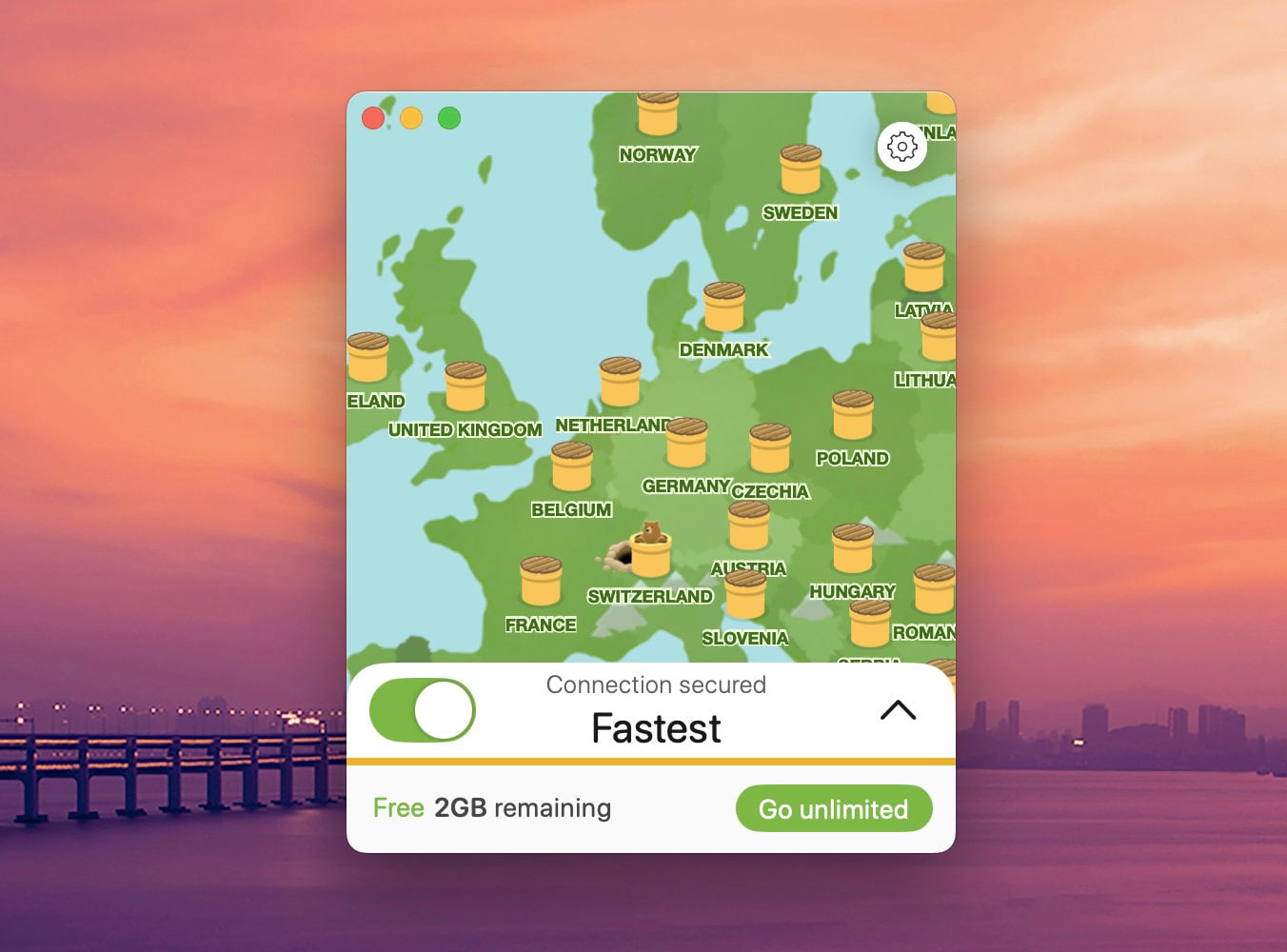 Tunnelbear VPN on Mac
