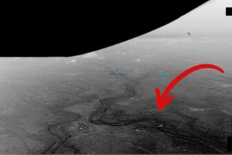 Screenshot from a new video released by the Pentagon showing a UAP.