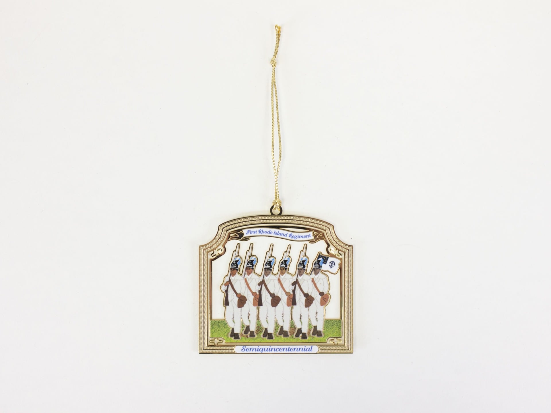 The First Rhode Island Regiment Holiday Ornament included in the America 250 time capsule.