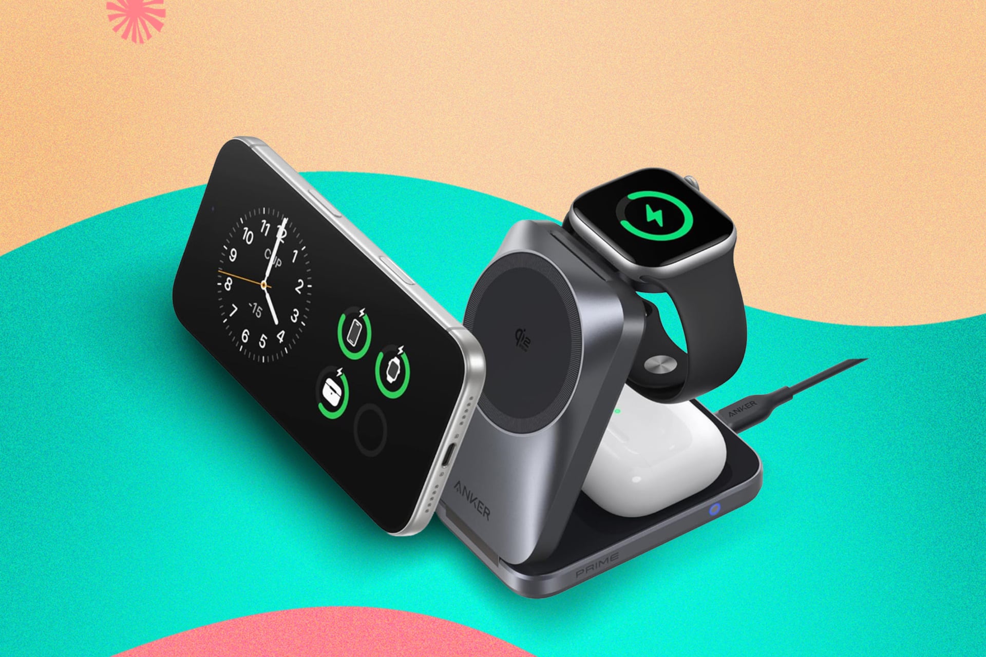 A product image of Anker's Prime Wireless Charging Station 3-in-1.