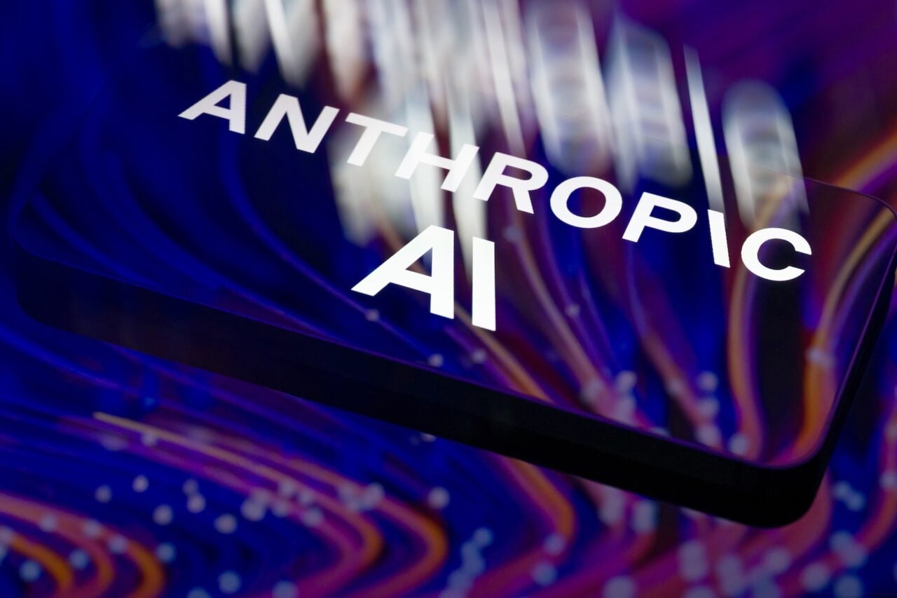 Anthropic logo displayed on a smartphone screen.