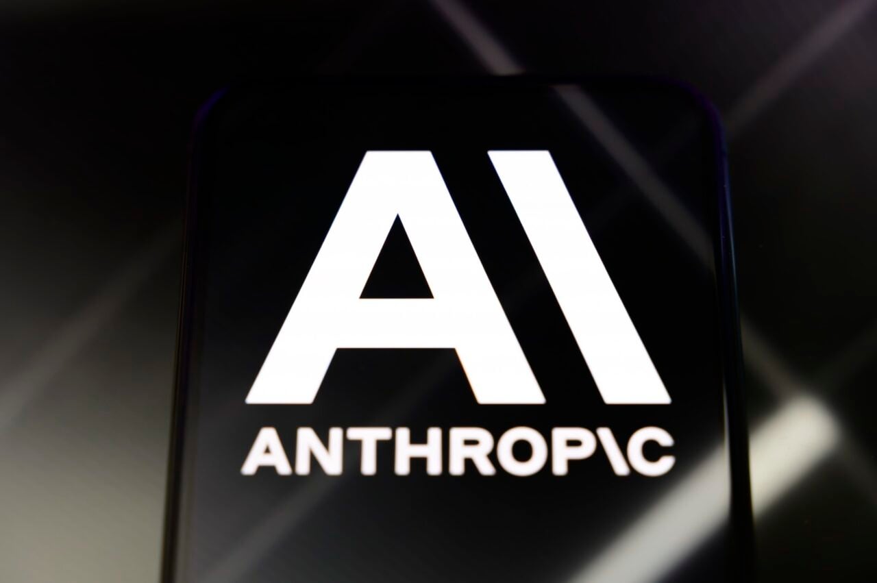Anthropic logo displayed on a smartphone screen.