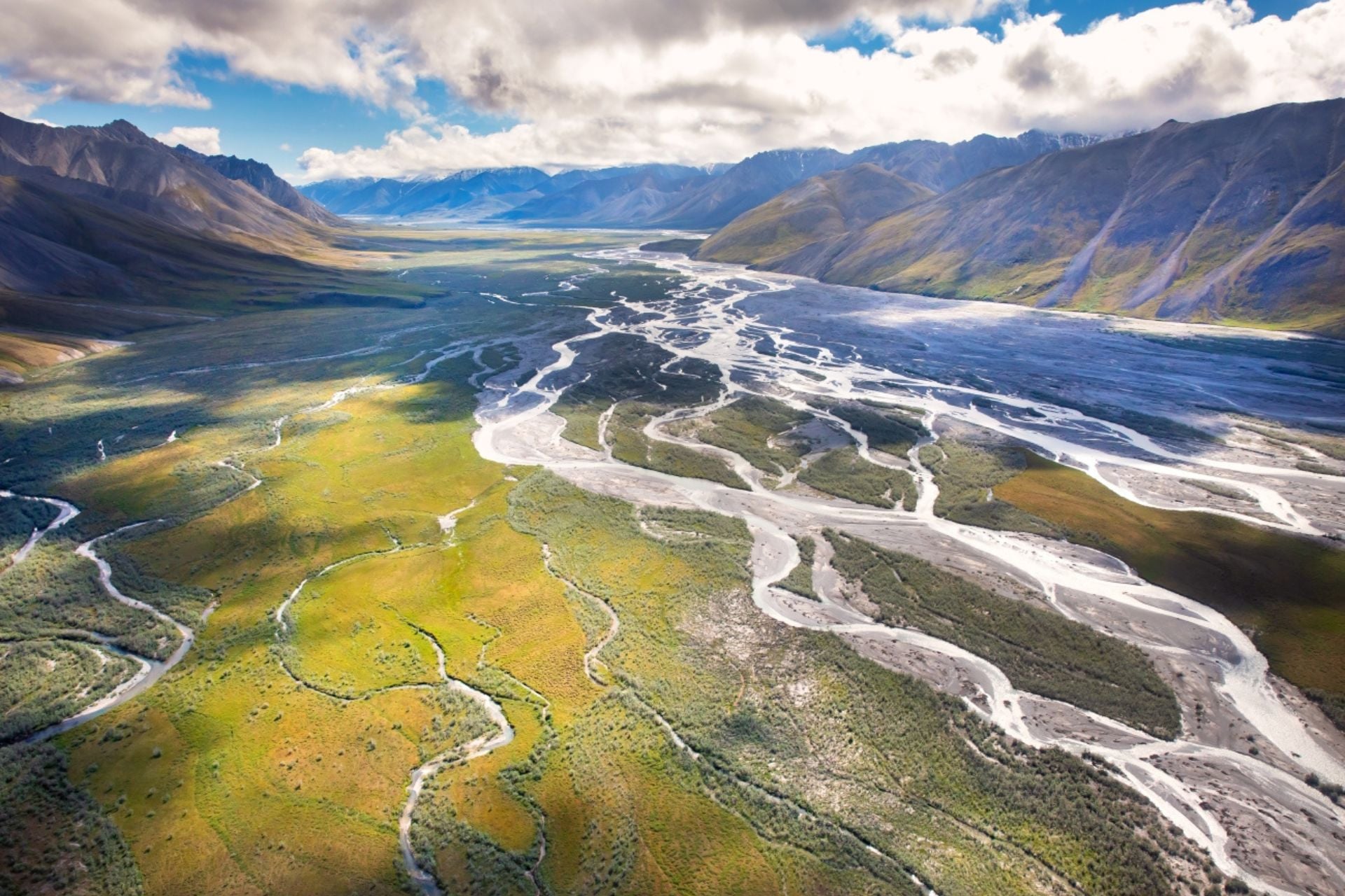 An aerial photo of Arctic National Wildlife Refuge in Alaska.