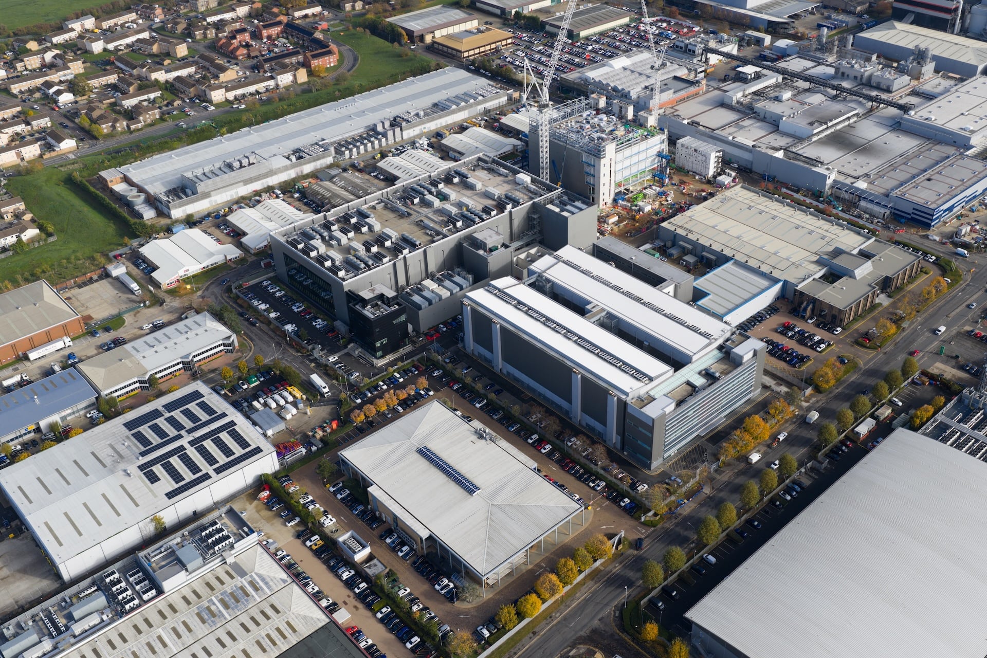 Photo of a data center taken from above