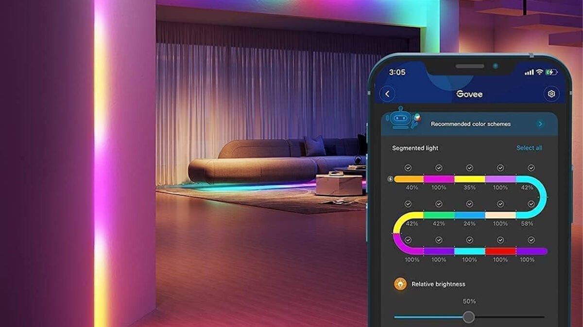 Govee Slashes 41% Off Its Smart LED Strip Lights Bundle (2-Pack, 50ft Each), Pay for 32ft and Light Up 100ft