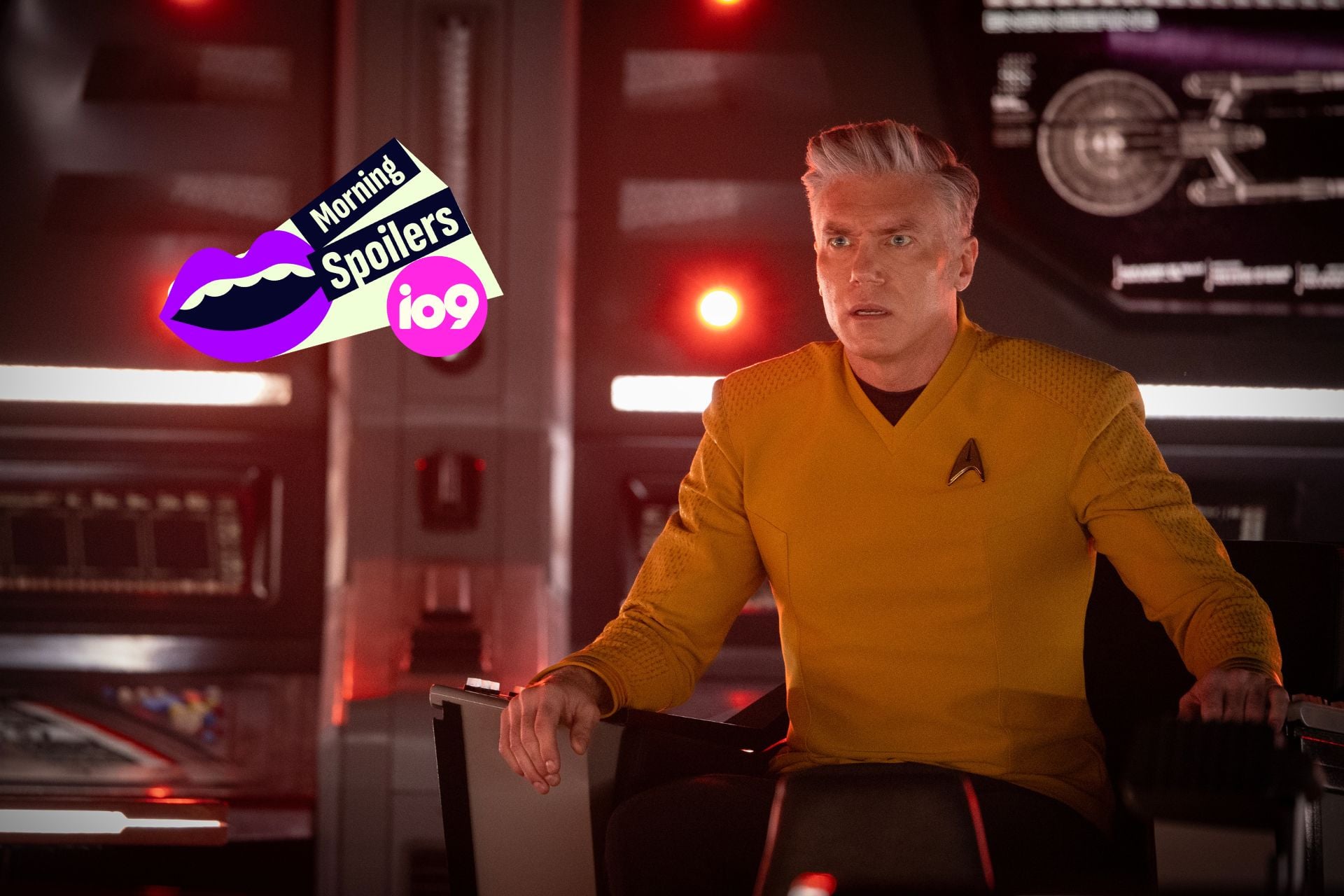 A promotional image of Captain Christopher Pike from Star Trek: Strange New Worlds.