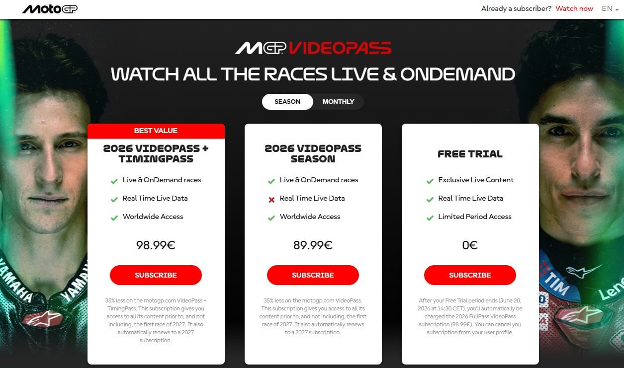 Motogp Live Streaming Videopass