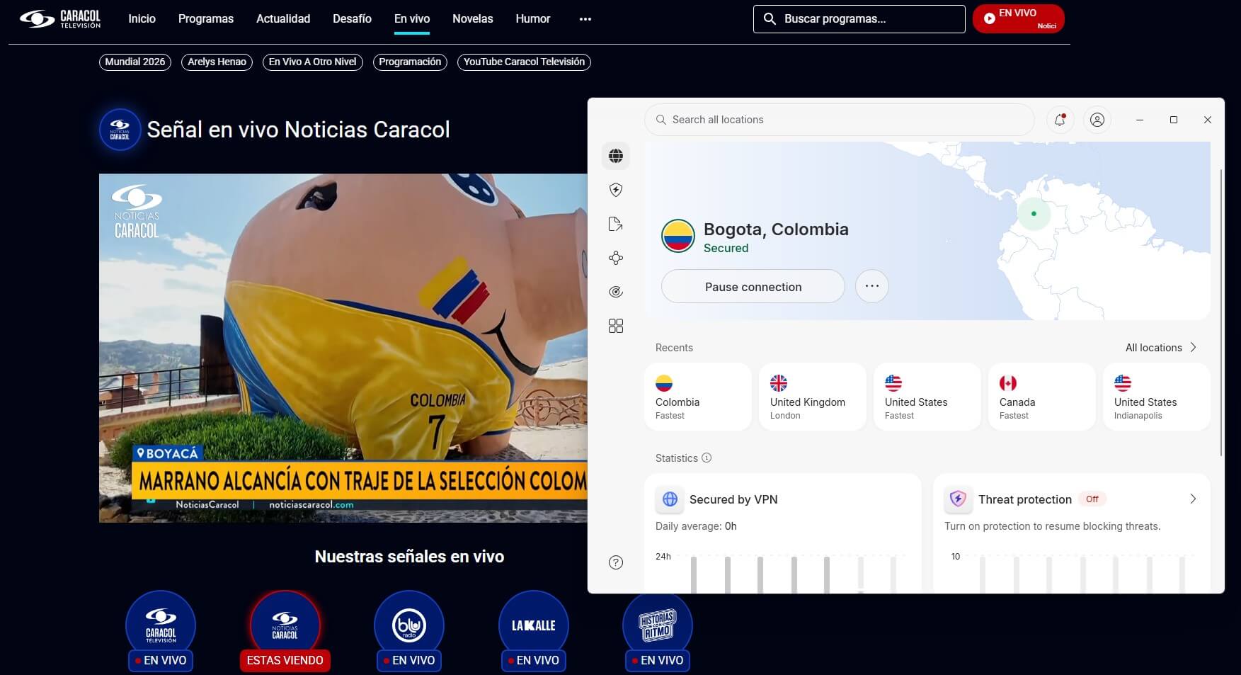 Nordvpn Watch Caracol Abroad