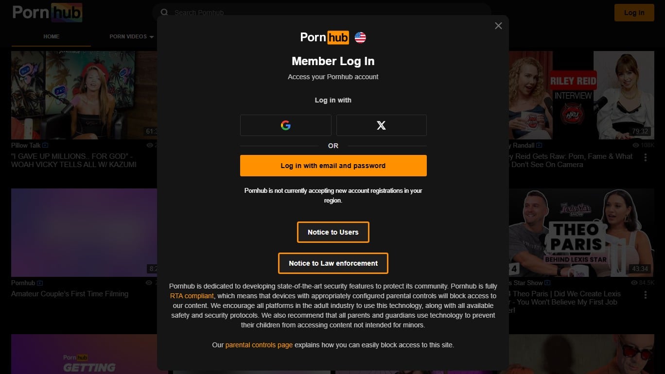Pornhub North Dakota Block