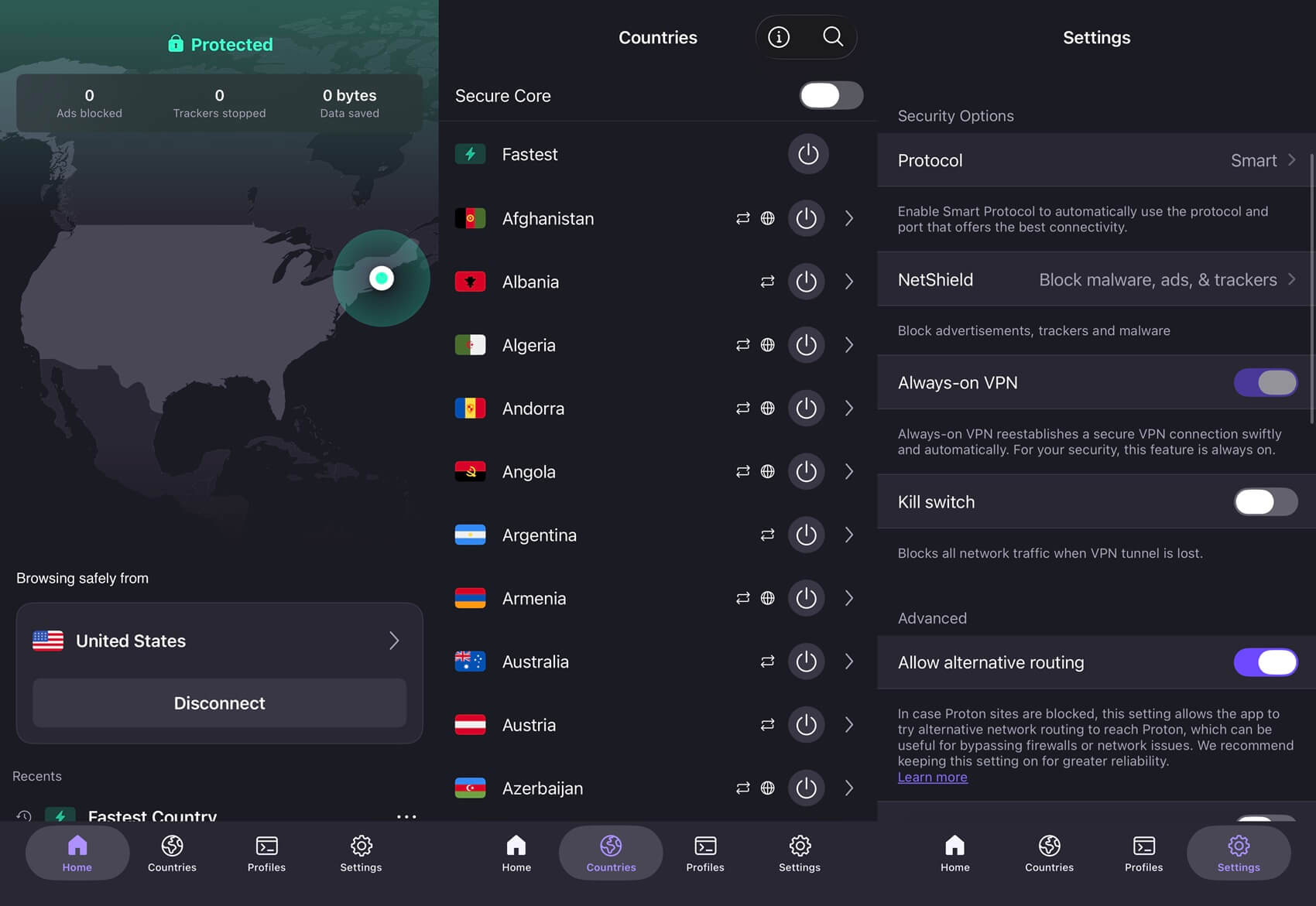 Proton Free VPN for iPhone