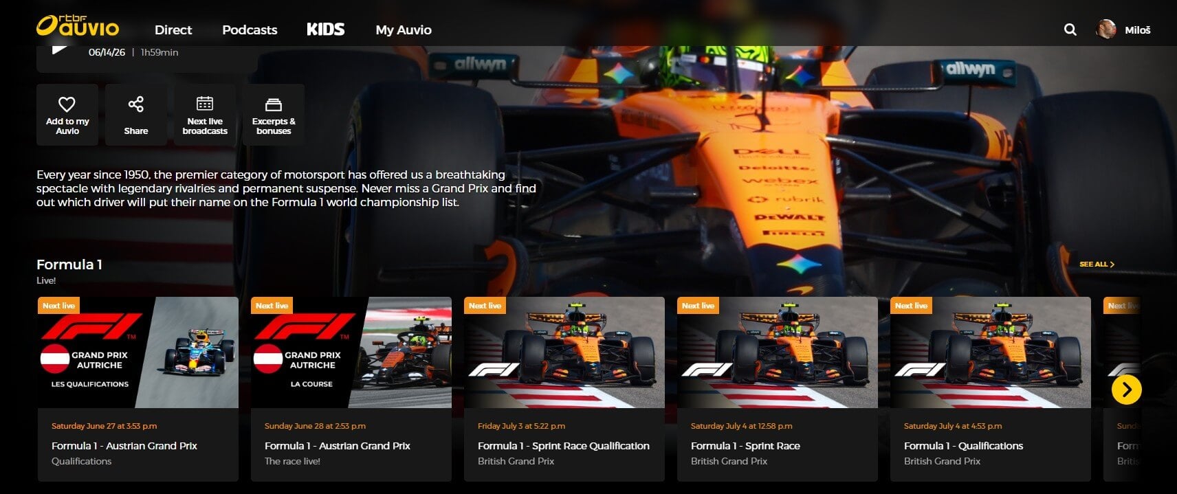 Rtbf F1 Austria Live Stream